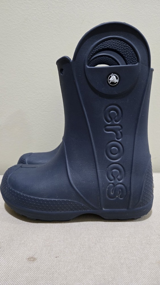 Crocs Handle IT Navy Blue Waterproof Pull On Boots TODDLER SZ 13 C EXCELLENT!