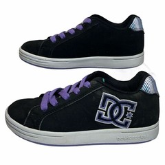 DC Court Graffik SE Black Purple Suede Shoes Sneakers Skater Streetwear 12 Youth