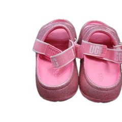 UGG K Sport Yeah slide Glitter Pink, Girls RemovablAdjustable Strap US 3