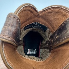 Justin Canter CHILDS 9D Boot Brown Red Western Cowboy Leather Pull On Scuffs
