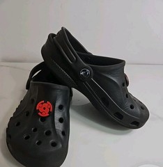 Crocs Iconic Comfort Black Jibbitz Charm Sandal Unisex Junior 1