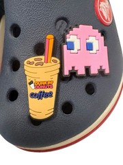 Crocs Crocband Clogs Kid Navy Blue & Red Rubber Slip-On Comfort C8 W/ Charms