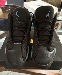 Jordan Air Jordan 13 Retro (GS) Black/Blue Leather Mid Top Kids 4.5Y DJ3003