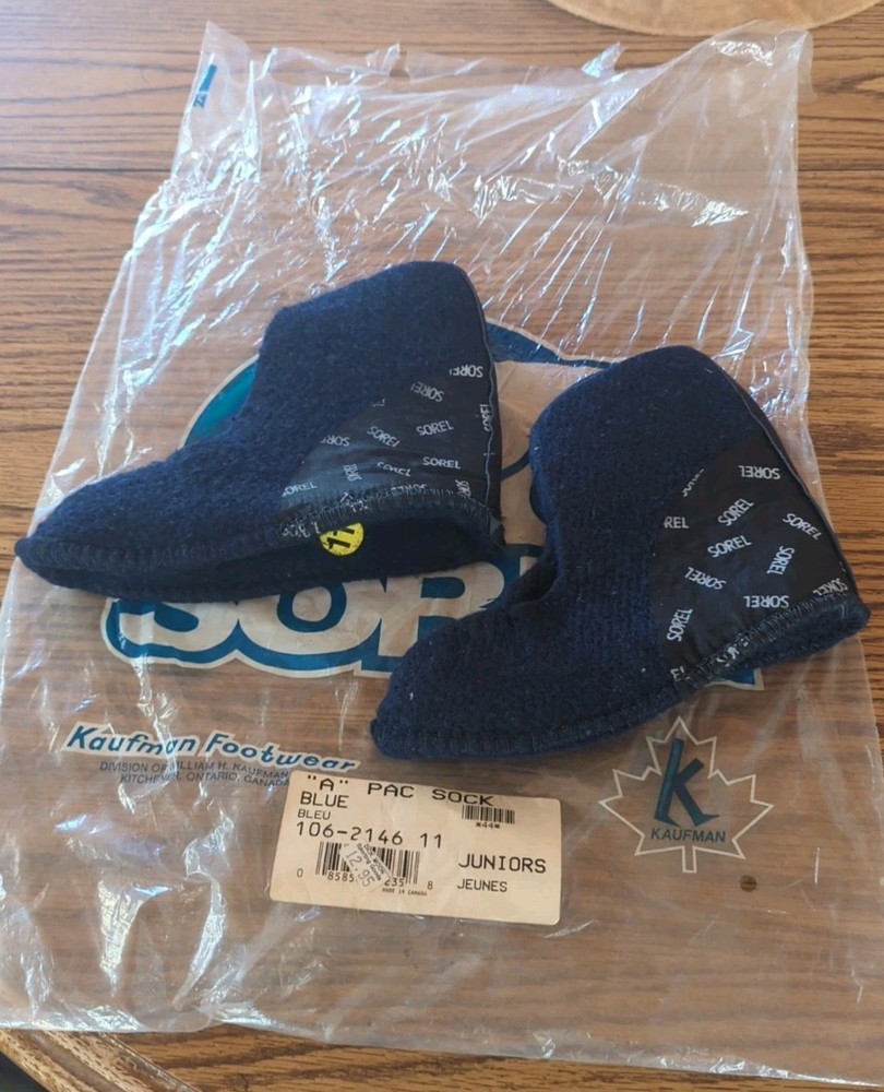 Vintage Sorel Kaufman Canada Genuine Boot Wool Replacement Liner Sock Juniors 11