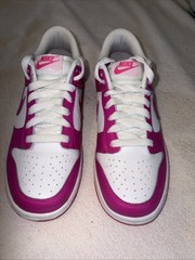 Nike Pink And White Nike Dunk Low Size 4 1/2 Youth
