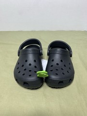 Crocs Classic Kids Clogs C6 Black Rubber Breathable Slingback Round Toe