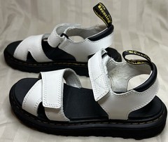 Kids Dr. Marten’s Adjustable White Leather Sandals Vossie J Size 3, Worn Twice