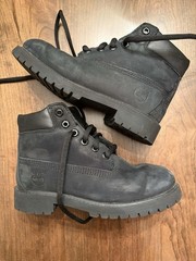 Black Timberland Junior Premium 6 Inch Waterproof Boots