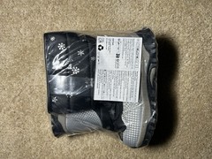 Kids Snowflake Waterproof Winter Boots Black Silver Hook & Loop EU 29