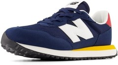 New Balance 237 Running Shoes GS237VIB Blue Yellow Suede Sz Kids 4.5 Wide NIB