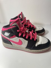 Lightly used Nike Air Jordan 1 mid size 5y hot pink and gray 