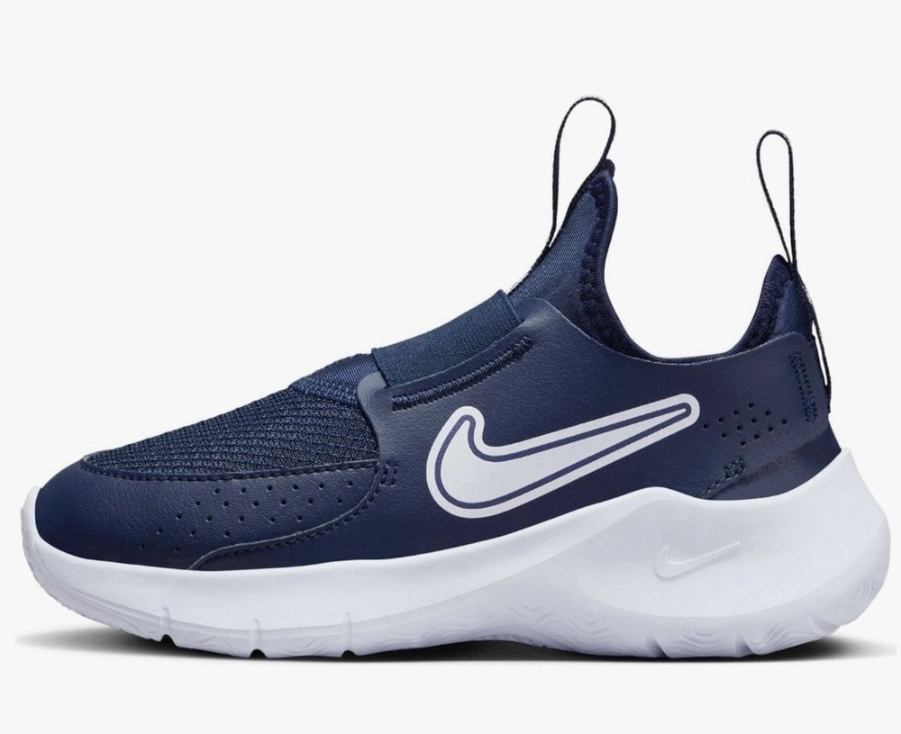 Size 9 (Toddler/Little Kid) – Nike Flex Runner Shoe, Midnight Navy Blue/White