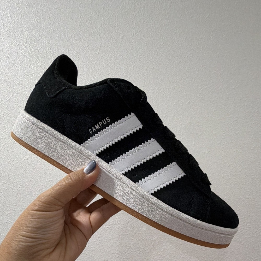 adidas Campus 00s J Unisex Athletic Sneaker US 6.5Y/8W Black/White Suede HQ6638