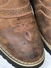 Itasca Leather Brown/ buckaroo camo Boots Unisex Kids (size 4)