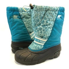 Sorel Snow Rain Insulated Winter Waterproof Boots Turquoise Snowflake Youth Sz 7