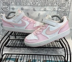 Nike Court Borough Low Recraft Kid Shoe White/Pink Youth DV5457-105 Sz 3Y/Wom4.5