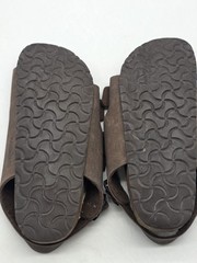 Birkenstock Sandals Shoes Mens Size 6 Womens 8 Brown Milano Leather Damage Strap