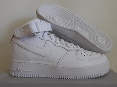 Nike Air Force 1 Mid Le (GS) All White White-White Sz 6Y [DH2933-111]