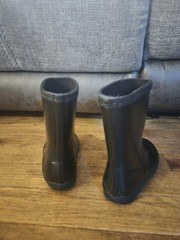 Hunter Original Kids Black Rubber Pull-On Mid-Calf Rain Boots US 6