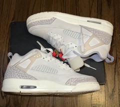 Jordan Spizike Low GS White Grey Red Youth 7Y Basketball Sneakers FQ3950-100