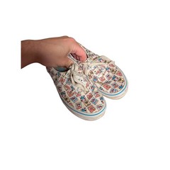 Vans Era Wheres Waldo Postage Stamp Sneakers Kids Size 3 Cream Red Blue Low Top