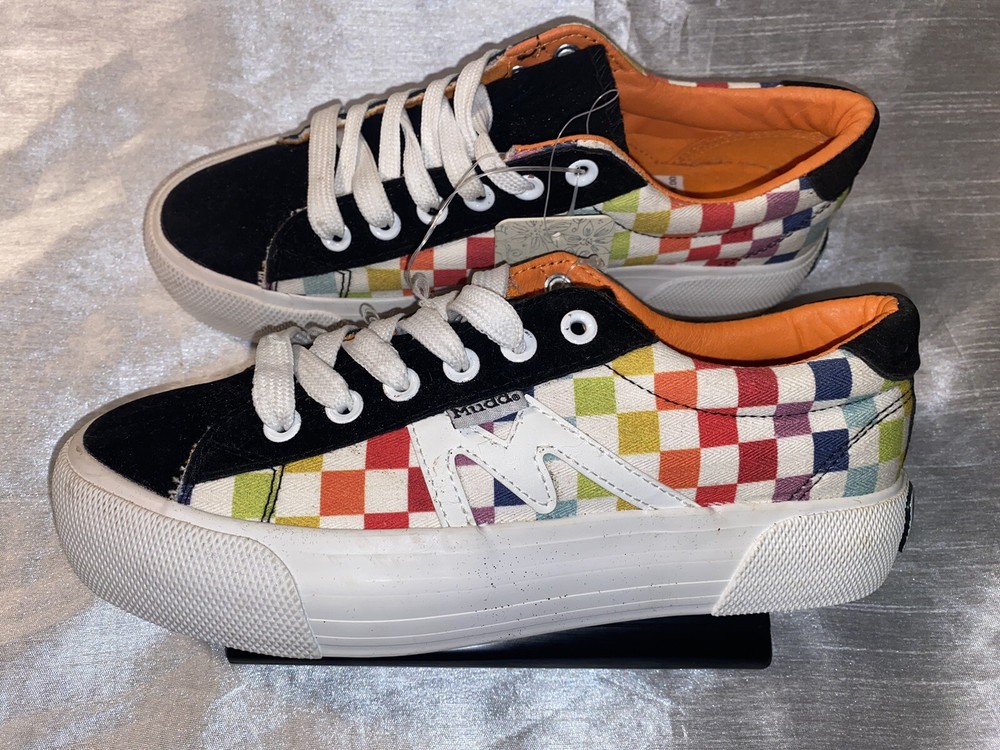 Mudd Rainbow Checker Pattern Sneakers Multicolored Size 7 Racing