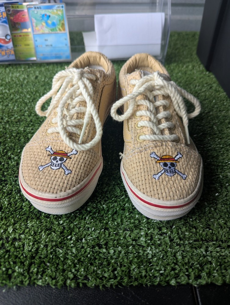 Vans x One Piece Collection OLD SKOOL Straw Hat Crew kids Size 11.5y Burlap Rope