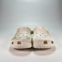 Crocs Classic Glitter Clog White Lightweight Slip On Comfort Shoes Youth Size 5