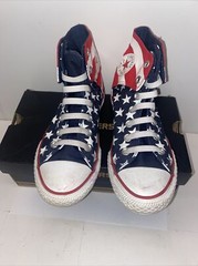 Converse Junior Size 4 Sneakers Red White Blue Chuck Taylor Flag USA
