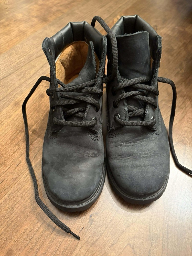 Black Timberland Junior Premium 6 Inch Waterproof Boots