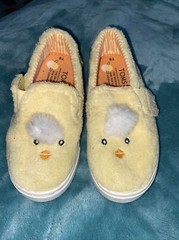 TOMS Yellow Baby Chick Terry Cloth Tiny TOMS Luca Slip-ons Sz T8 Easter Shoes