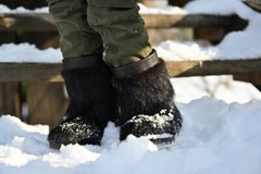 Waterproof Kids winter boots, nutria fur toddler snow boots,children’s mukluks