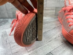 Converse Cats Ox Sneakers Junior Kids Youth 5M Shoes Pink Orange Glitter Athleti