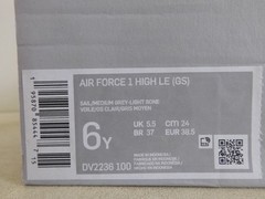 Nike Air Force 1 High Le (GS) Sail-Medium Grey-Light Bone Sz 6Y [DV2236-100]