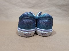 Vans Old Skool Juniors 6.5 Ombre Glitter, New Without Laces, Purple Blue Gold