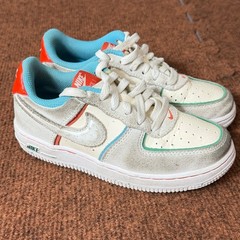 Nike Air Force 1 Low Kids Sneakers Multi-Color Suede Leather FQ8351-110 12.5C