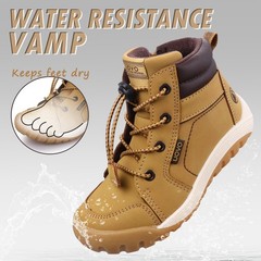 UOVO Boys Water Resistant Ankle Hiking Boots, Velvet Lined Outdoor Walking