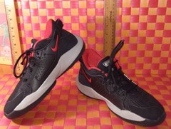 Sneakers, Freak, NIKE, black and red w/silver and white trim, Size: Youth US 2Y,