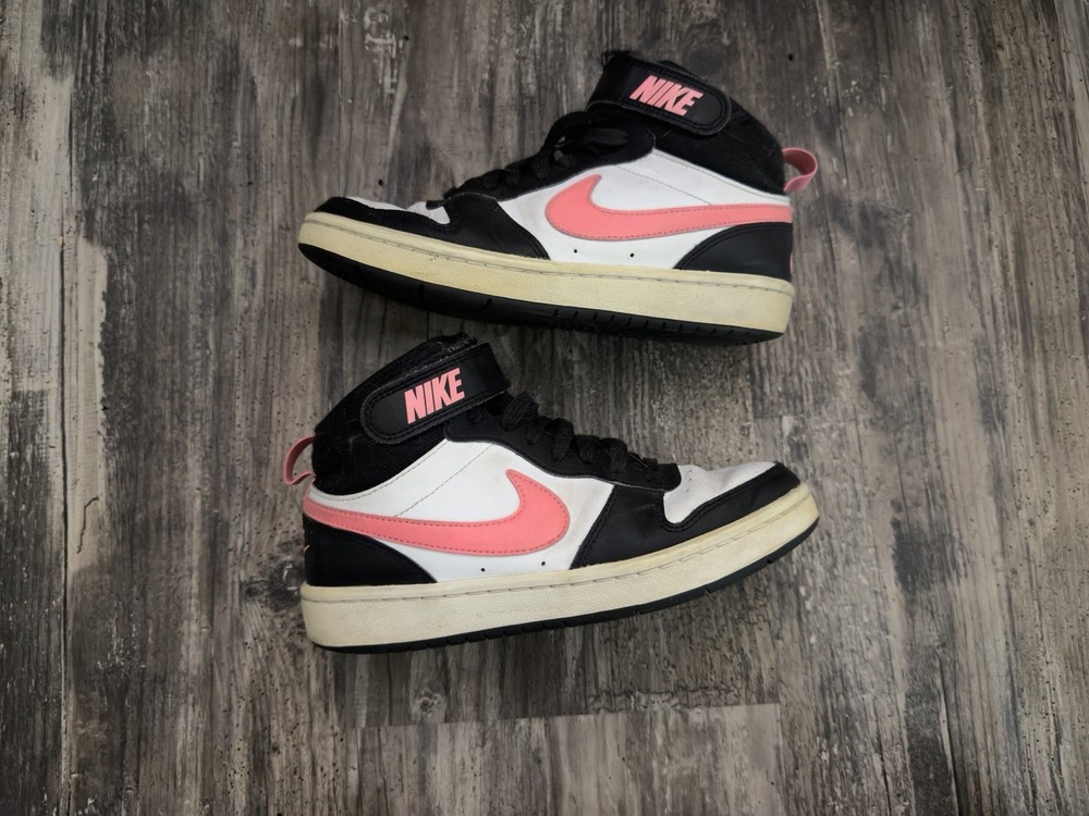 Size 4 (GS) – Nike Court Borough 2 Mid White Sunset Pulse