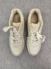 Nike Air Max 90 LTR GS Triple Youth White Sneakers Shoes CD6864-100 US Size 6.5y