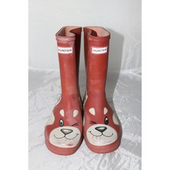 Hunter Kids Red Fox Rain Boots Waterproof Rubber Wellies Orange UK 12 US 13 J714