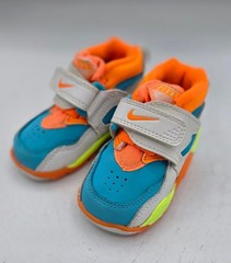 NIKE Kids Blue Lime Green Orange High Top Sneakers Sz 4C-GUC