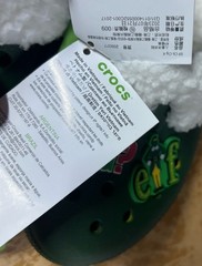 New Buddy The Elf CROCS Classic Clogs Green Big Kids 3 J3 Fur-Lined w/Jibbitz