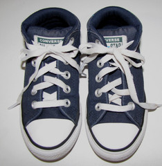 Converse All Star Mid Top World-Map-graphic Navy Blue canvas Lace up kid’s 13