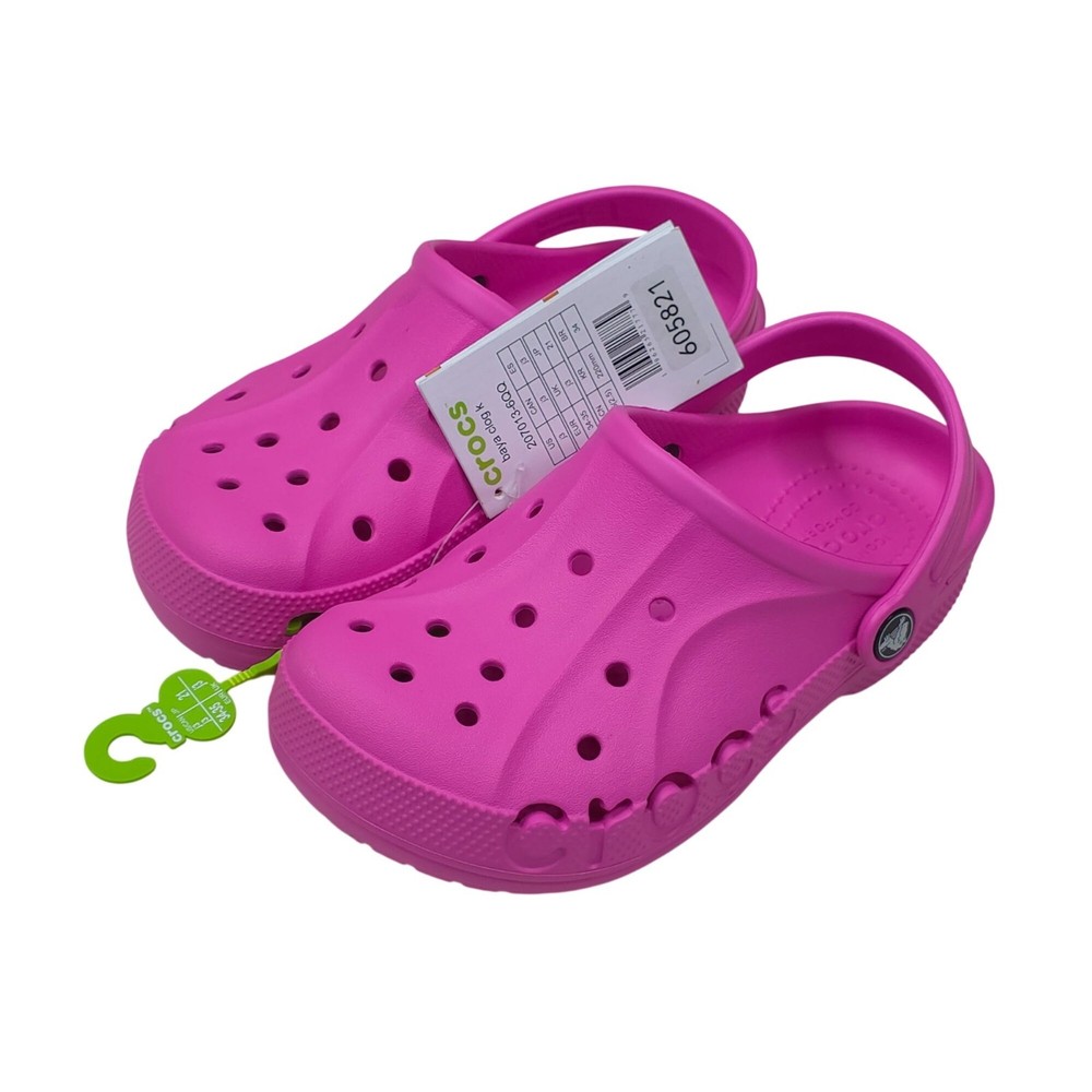 Crocs Baya Clog Kids Shoes Size J3 Lightweight Design For Everyday Comfort Pink