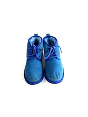 UGG X Cookie Monster Neumel II Blue Suede Chukka Boots Kids Size 3 Youth