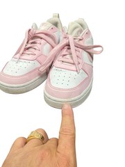 Nike Dunk Low girls boys white pink leather sneakers sz 6.5Y SKU 10-378