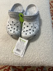 Crocs Classic Marbled Clog Kids Tie-Dye Black/White Slip-On Shoes Sizes:C13