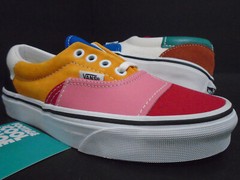 VANS ERA PATCHWORK MULTI-COLOR PINK RED ORANGE WHITE BLUE BLACK VN0A38FRVMF 3.5