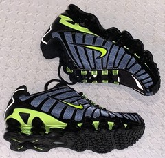 NIKE Shox TL Blue Black Volt Silver Run Walk Sneakers Shoes Mens Youth Kids Sz 4